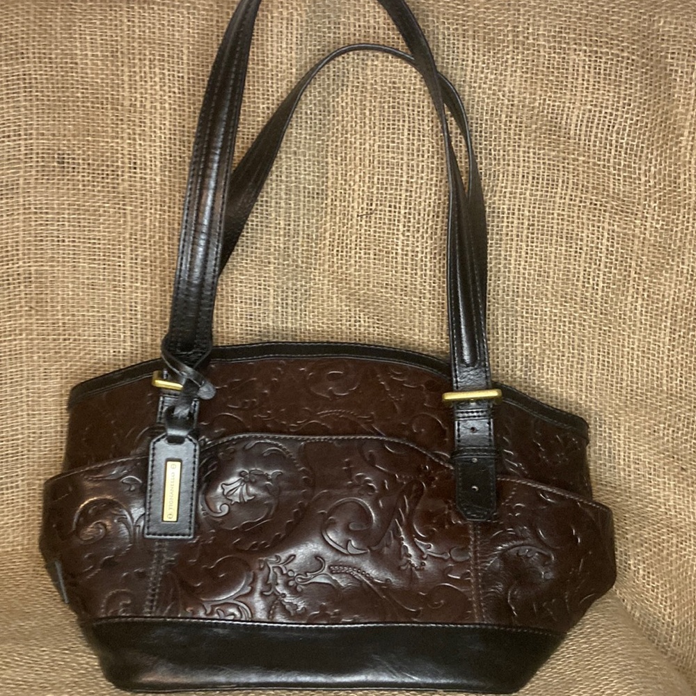 Tignanello Genuine leather embossed brown purse. *READ description